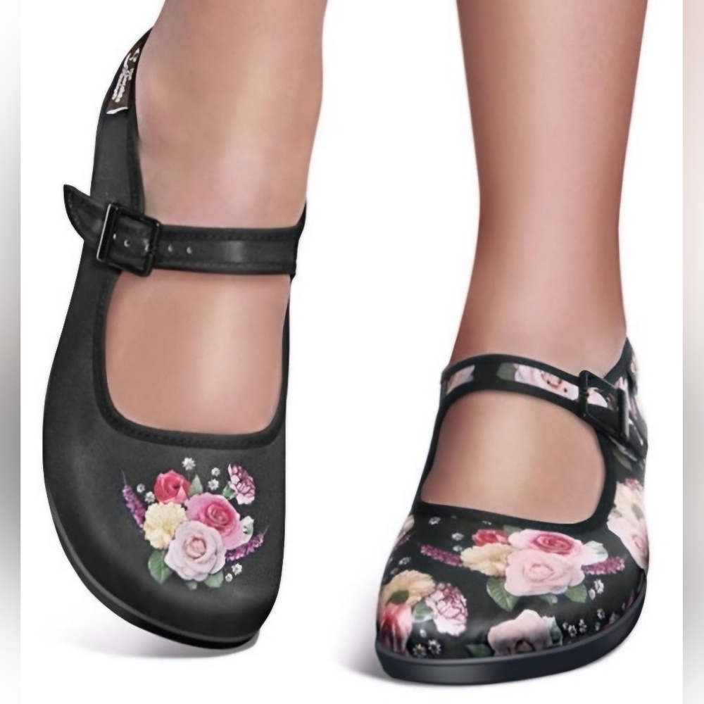 Hot Chocolate Design Chocolaticas Velvet Garden Floral Mary Jane Flats Size 39
